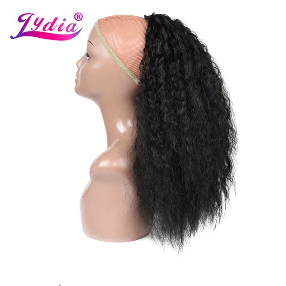 Lydia Synthetic 20"-24" With Two Plastic Combs Ponytail Kinky Curly Hair Extensions All Colors Available For Women