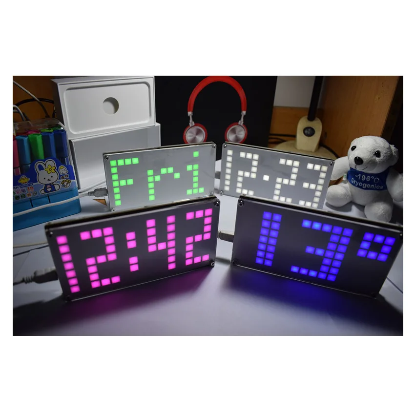 CNIKESIN DIY Kit DS3231 Регулируемый большой размер часы с решетчатым декором электронный