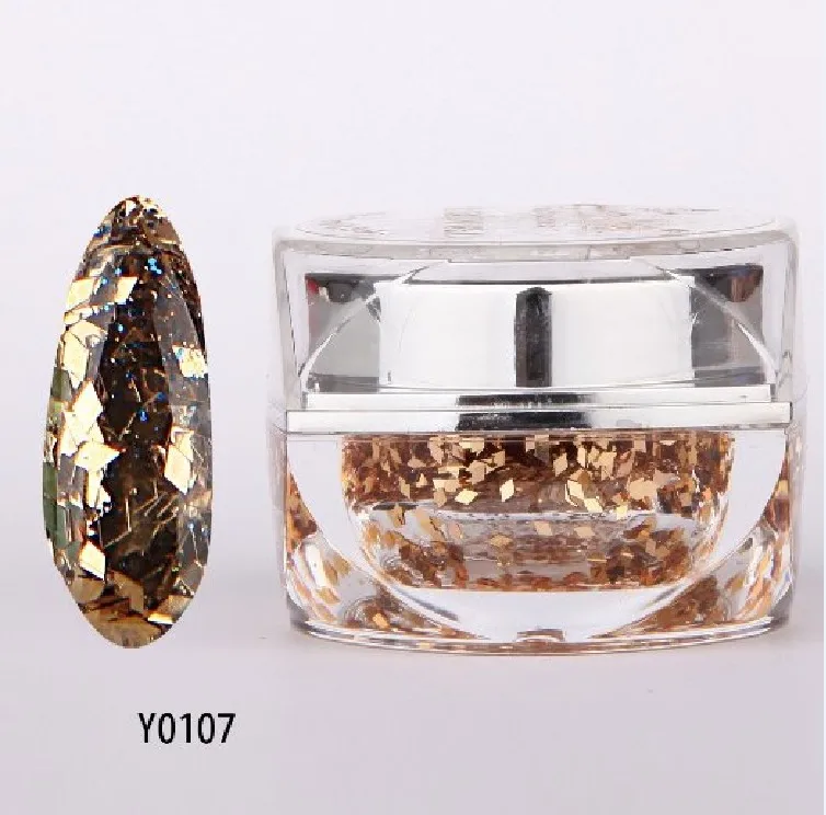 

ViewS@ 20ML 0.8OZ High Quality Soak Off UV Gel Shiny Colors Glitter Powder Nail Art Builder Gel 107