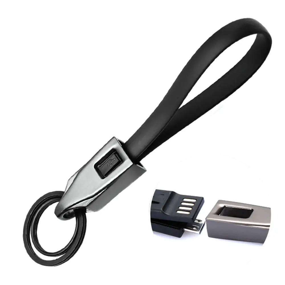 

Micro usb data cable for iphone and android Portable keychain cable key ring Data Cord Charger USB Cable for iPhone X 8 Samsung