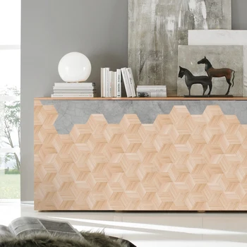 

10pcs/set Wood Pattern Hexagon Floor Wall Stickers Waterproof Anti-Slip Tile Art Decal Bathroom Bedroom Home Decor 20x23cm