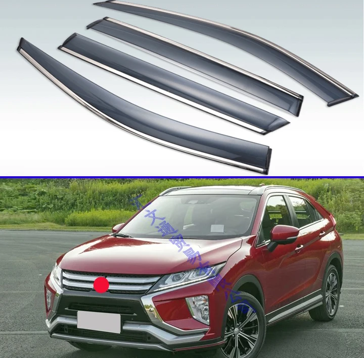 

For Mitsubishi ECLIPSE CROSS 2018 2019 Plastic Exterior Visor Vent Shades Window Sun Rain Guard Deflector 4pcs