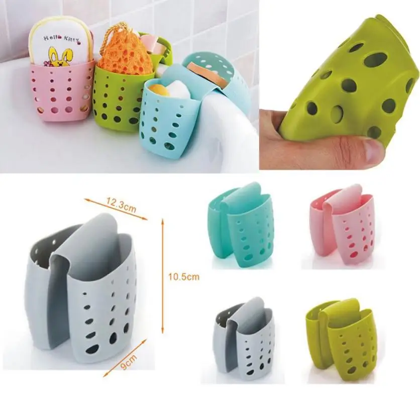 

1pcs Kitchen Bathroom Sink Sponge Hanging Pvc Shelving Rack Drain Faucet Storage Pail Shelves 4 Colors