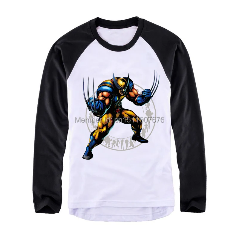 

wolverine 3 patterns Full Long raglan Sleeve tee baseball t shirt