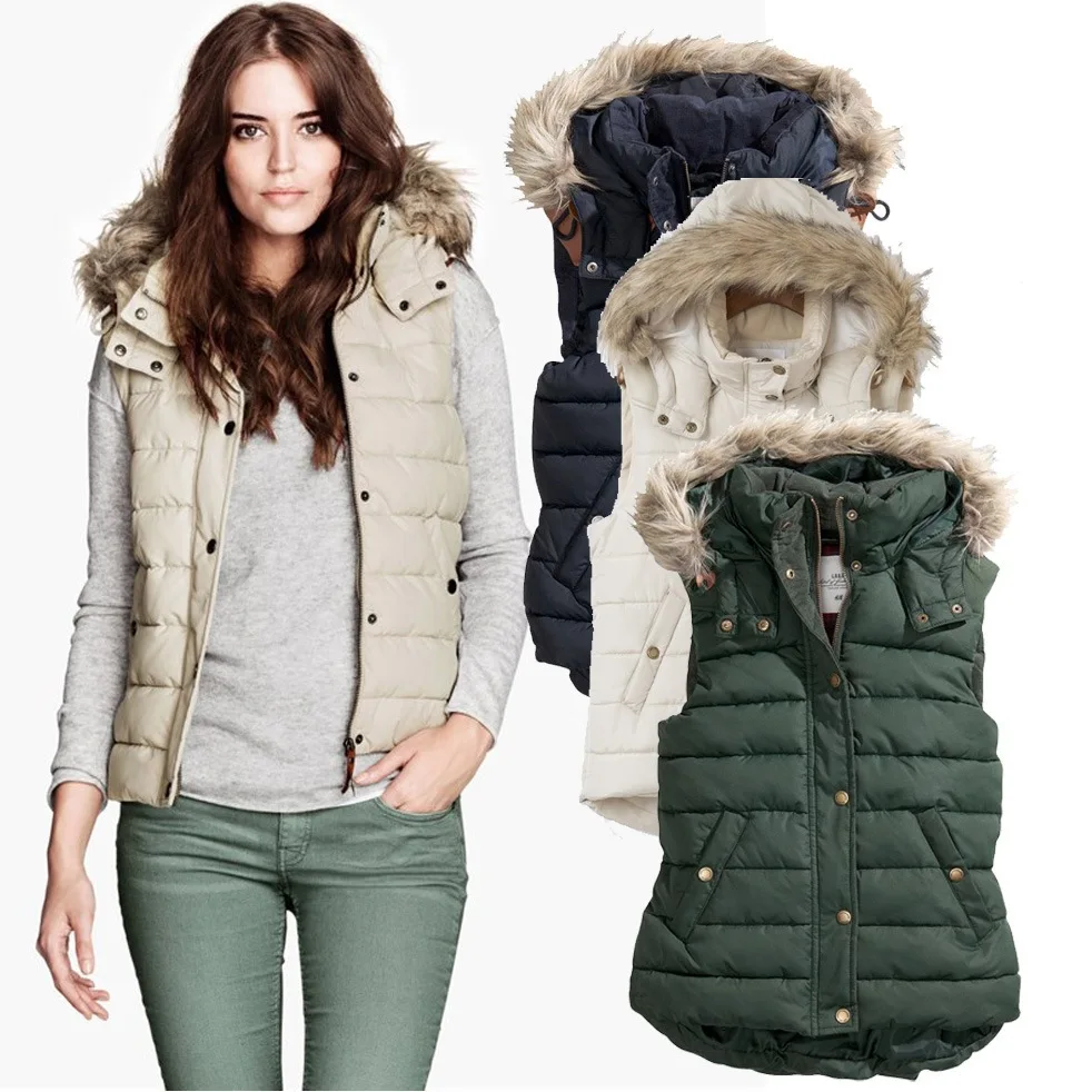 down vest with fur hood