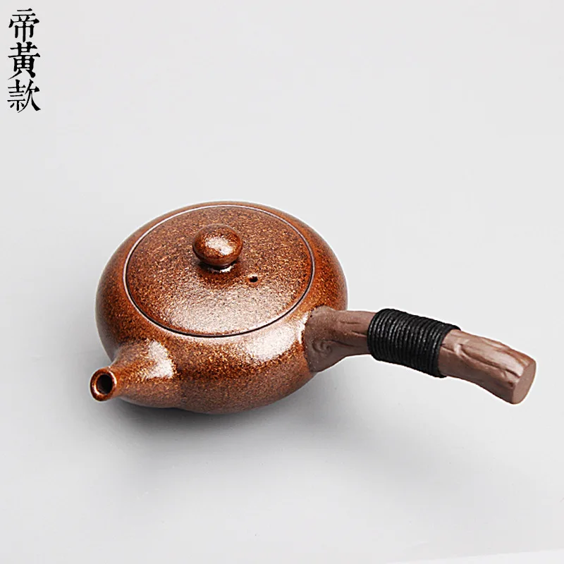 Креативный чайный церемониальный Японский ретро печь деревянная сторона Handgirp чайный горшок грубая керамика керамический чайный набор кунг-фу чайный горшок чайник 260 мл