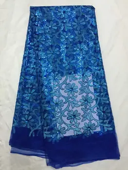 

CGL101316 French net lace fabric with sequins for party dress embroidery african Lace fabric