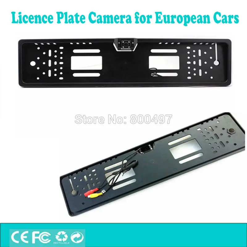 Online Marco de placa de matrícula de coche cámara de visión nocturna de visión trasera cámara de marcha atrás cámara de aparcamiento de visión trasera coches europeos UE Reino Unido