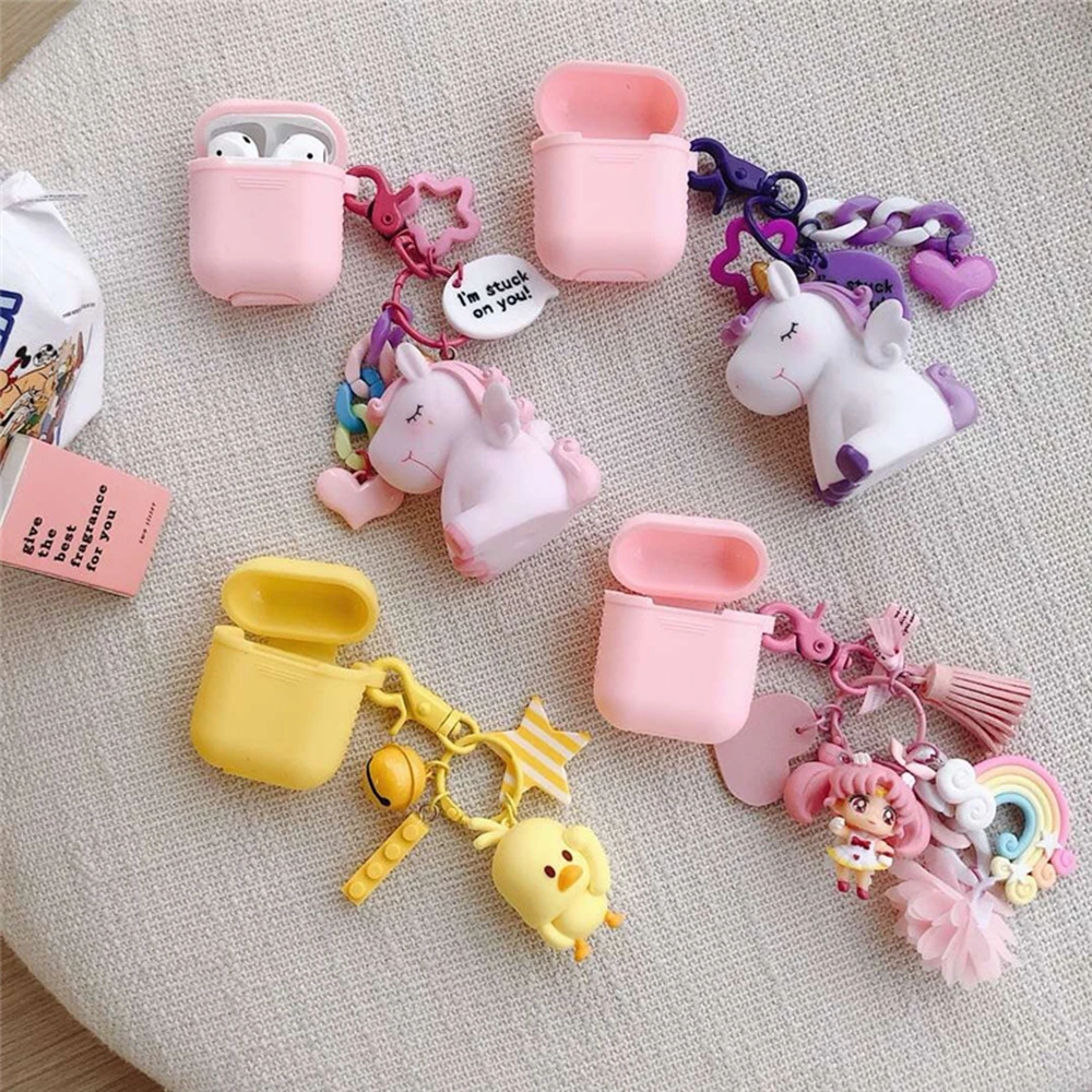 

Cute 3D Unicorn Multifunction Pendant Bluetooth Wireless Airpods Silicone Cover For Airpods Earphone Protective Shockproof cases
