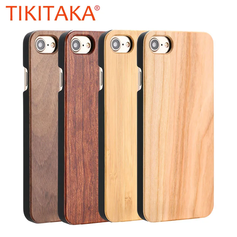 Real Wood Case For iphone 7 6 6S Plus 5 5S SE Cover Natural Bamboo