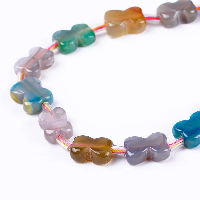 Top Quality Semi-precious Cute Little Bear Crack Stripe Natural Stone Agata Beads DIY Jewelry Making For Necklace