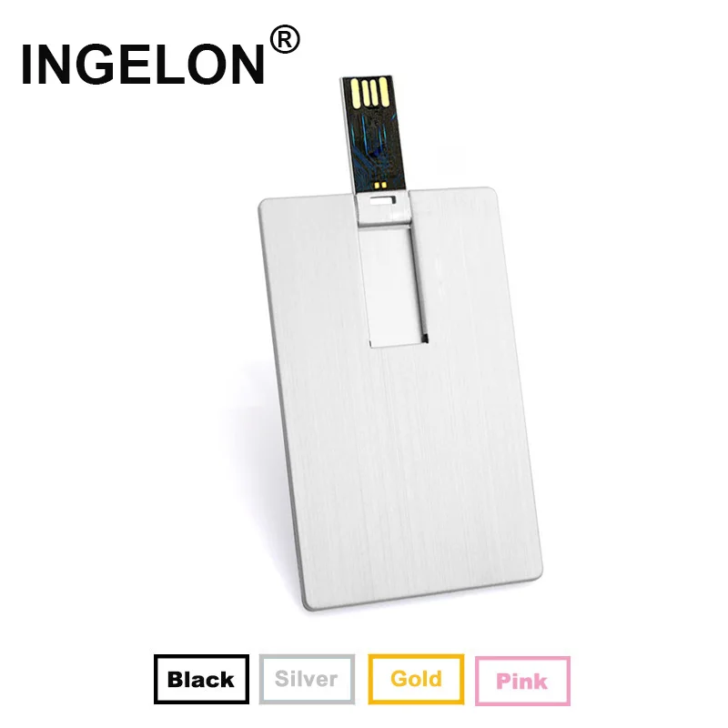 

Ingelon Credit Card USB Flash 8gb 16gb 32gb 64g Promotional Super thin Printing Card Shape Custom Logo Business Visiting Cle USB