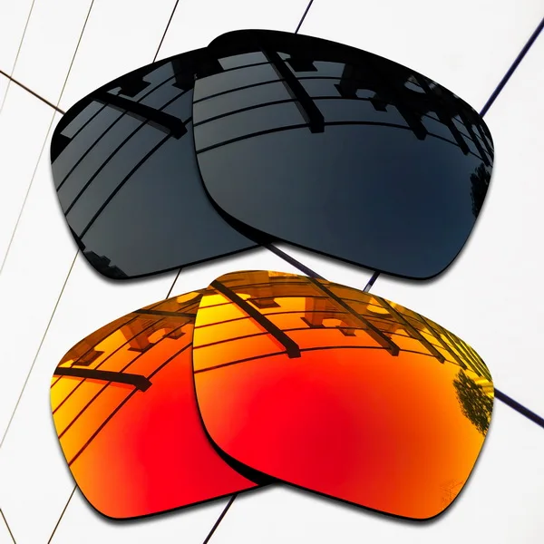 Wholesale E.O.S Polarized Replacement Lenses for Oakley Sliver F Sunglasses- Varieties Colors - Цвет линз: Black and Fire Red