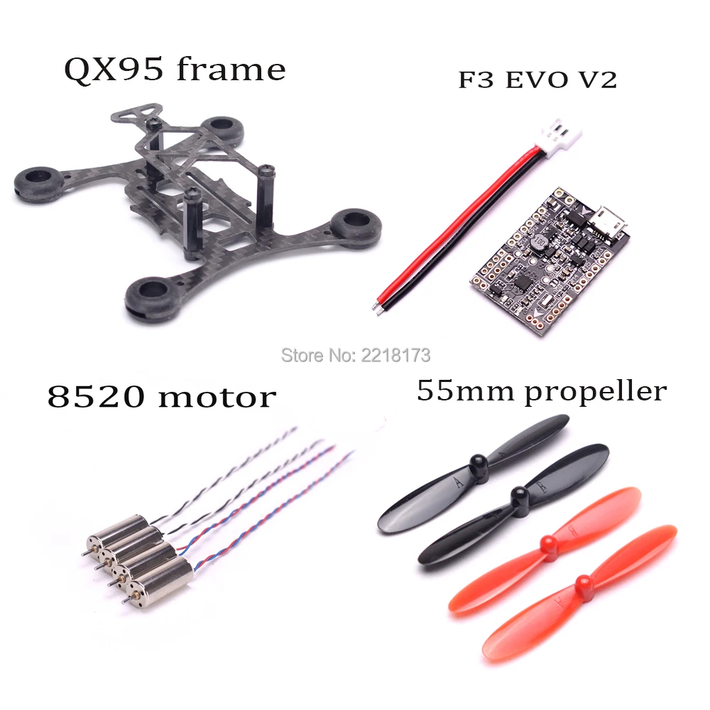 QX95 95mm Micro mini frame SP RACING F3 EVO V2.0 Brush Flight Control Board 8520 motor 55mm Propeller For FPV Micro Quadcopters QX95 95mm Micro mini frame SP RACING F3 EVO V2.0 Brush Flight Control Board 8520 motor 55mm Propeller For FPV Micro Quadcopters