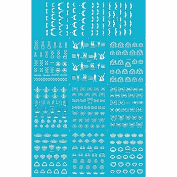 

11 PACKS / LOT NAIL TATTOOS STICKER WATER DECAL NAIL ART WHITE BOW TIE MJ MUSTASH D SERIAL D304-314W