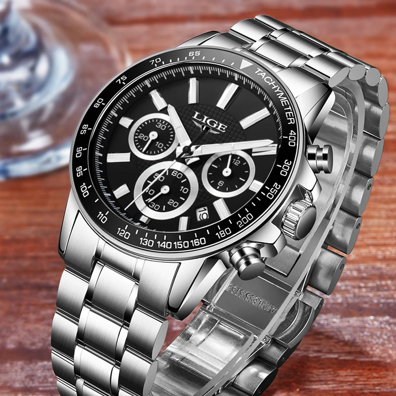 Brand Luxury men's quartz-watch stainless steel Waterproof watches Men Multi-function Sport Wristwatches Clock Relogio Masculino Brand Luxury men's quartz-watch stainless steel Waterproof watches Men Multi-function Sport Wristwatches Clock Relogio Masculino