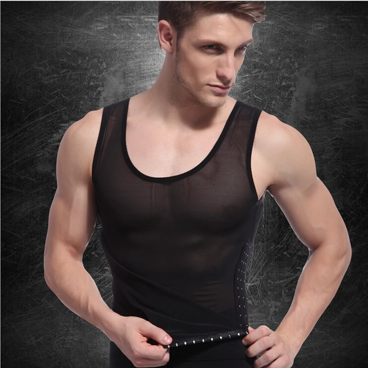 Fashion New 1pc White/Black Color Men's Vest Tank Top Slimming Shirt