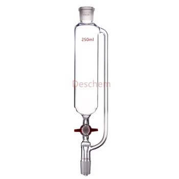 

250ml,24/29,Glass Pressure Equalizing Funnel,Additional funnels, PTFE Stopcock,Laboratory Glassware