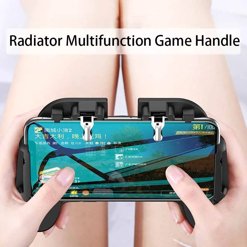 

H6Mobile Game handle integrated gaming trigger L1R1Shooter Fire Button Trigger Heat Dissipation phone holder without fan forPUBG