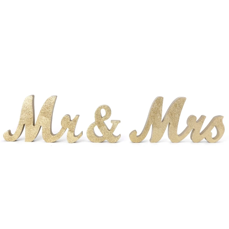 

Romantic Wooden Mr and Mrs Mr&Mrs Wedding Letters Table Sign Centrepiece Decor