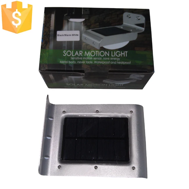 

SK-LF001 Motion Sensors LED Solar Wall Lights Black and Silver Color Case optional with Warm White or Normal White 100pcs