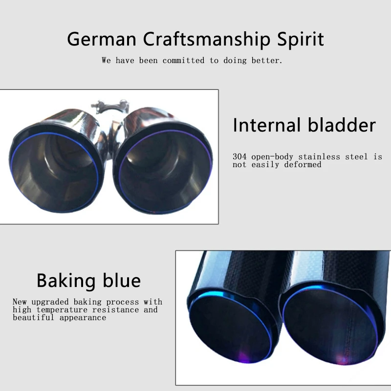NEW-Car Exhaust Pipe Carbon Dual End Tips for Bmw Benz Audi Exhaust Dual Muffler Pipes Tail Tips