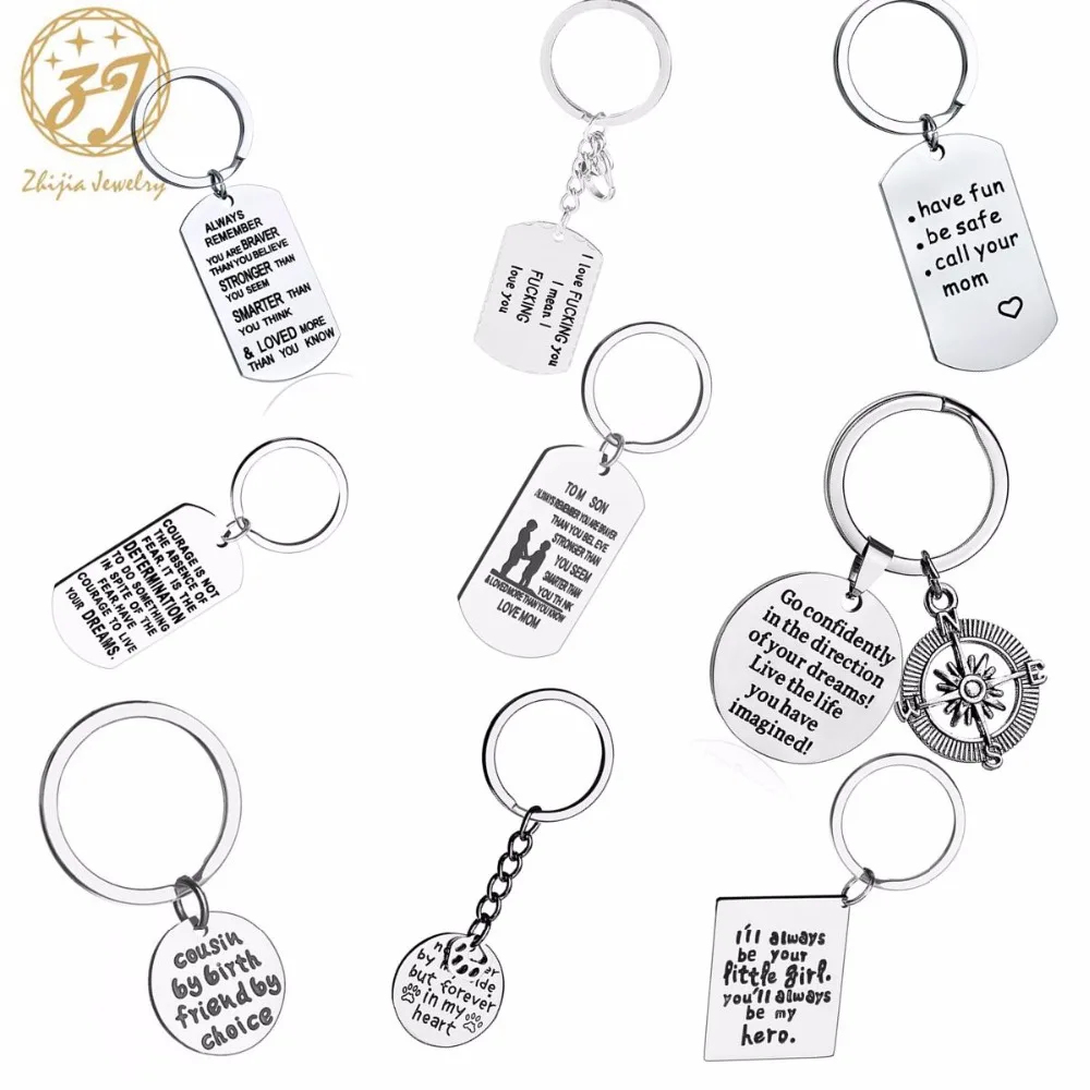 

Zhijia Grandmother Silver Color Stainless Steel Keychain For Women Round Key Chain Jewelry Grandmother Gift