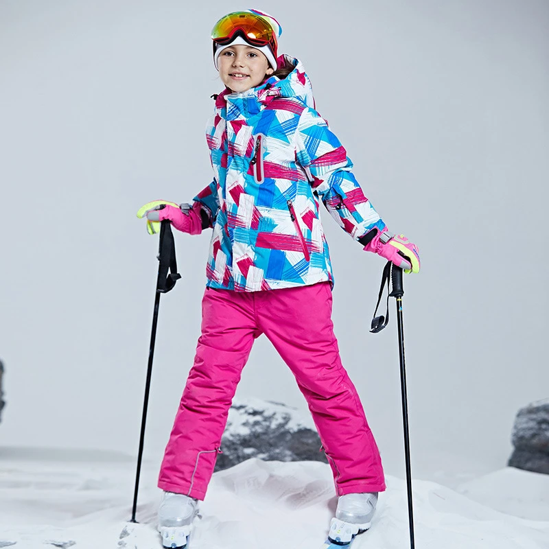 Trajes de esquí para niños niñas, ropa para exteriores, chaquetas nieve, pantalones esquí, ropa cálida a prueba de viento, traje de esquí para niños de 30 grados|Conjuntos de snowboard| -
