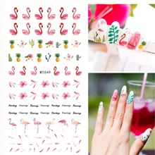 1 лист Фламинго 3D переводные наклейки для ногтей s для дизайна ногтей ананас аксессуары для ногтей маникюр кактус 3D наклейки для ногтей