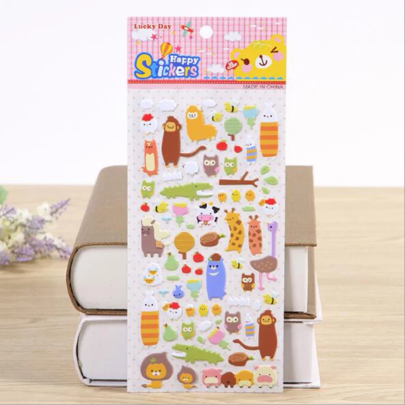 

Cute 3D Bubble Stickers Animal Emoji Farm for Diary Scrapbook Calendar Cellphone Decal