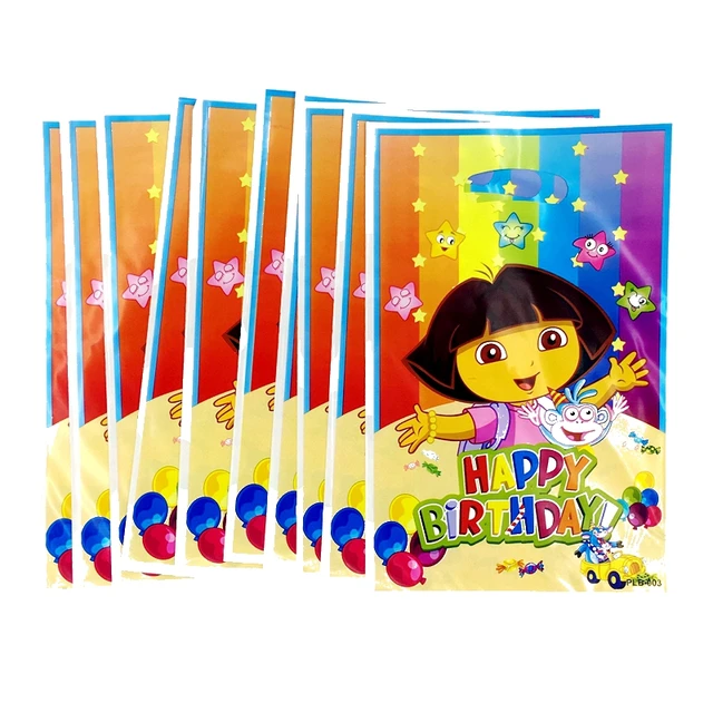 Us 10 07 13 Off Dora The Explorer Theme Loot Bag Boy Kids Favor Cartoon Gift Birthday Party Wedding Storage Gifts Bags Supplies 100pcs Lot In