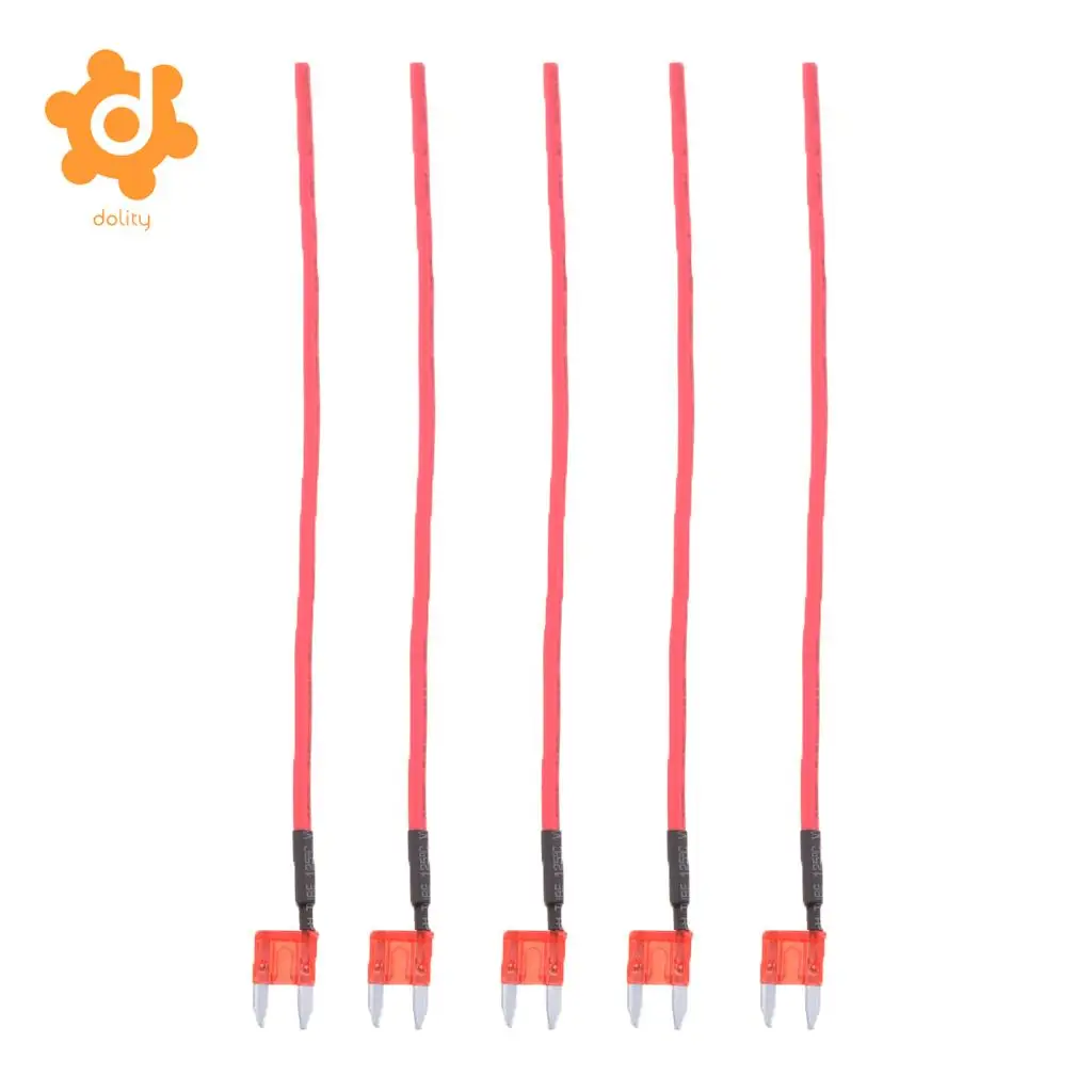 5 Pieces Car Truck Boat 10A 32V ATM APM Mini Blade Fuses with 16 AWG Wire