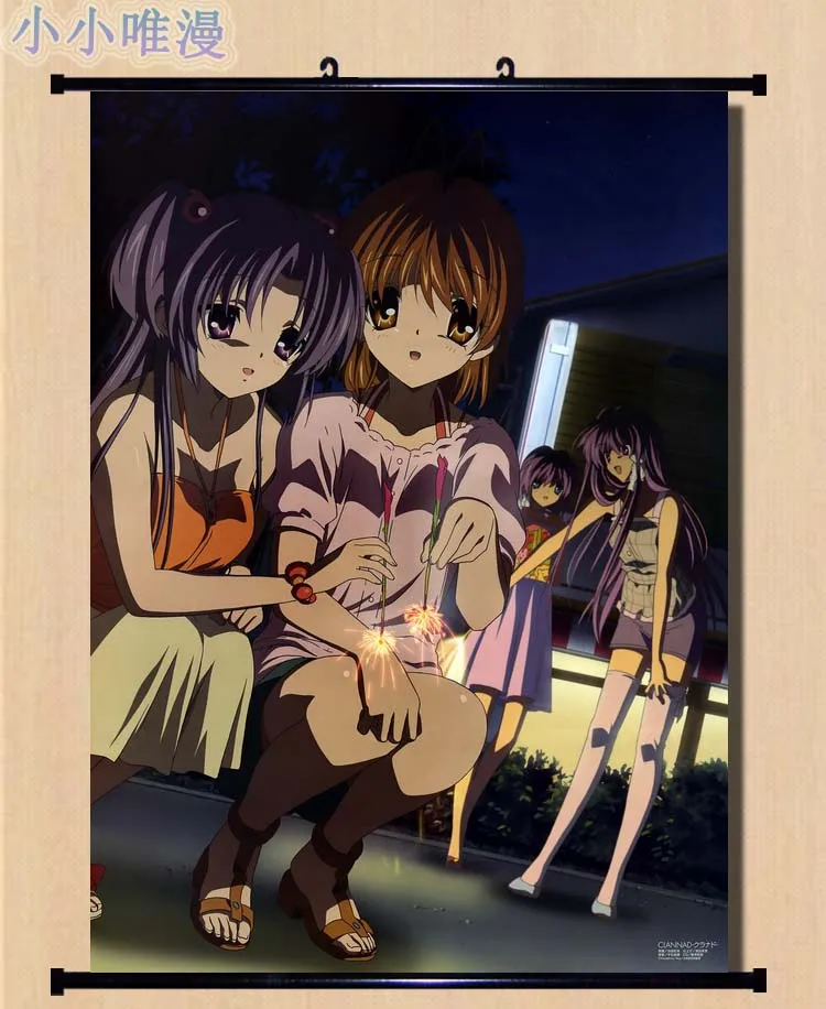 Anime CLANNAD Furukawa Nagisa Kyou Tomoyo Home Decor Wall Scroll Poster DD1004