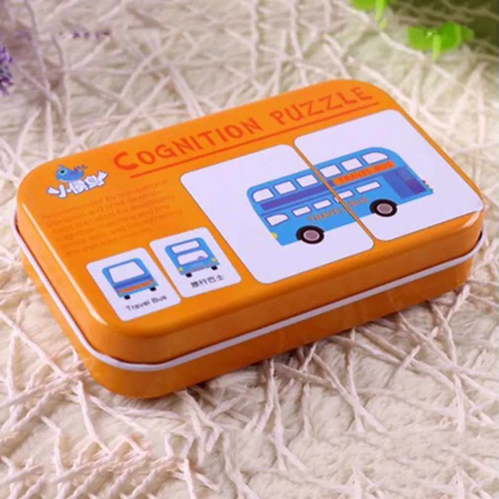 Bebé Tarjeta de aprendizaje de los niños cognitivo tarjeta con caja de hierro niños inglés aprender herramienta montessori Educativos herramienta juego de mesa rompecabezas Bebé Tarjeta de aprendizaje de los niños cognitivo tarjeta con caja de hierro niños inglés aprender herramienta montessori Educativos herramienta juego de mesa rompecabezas