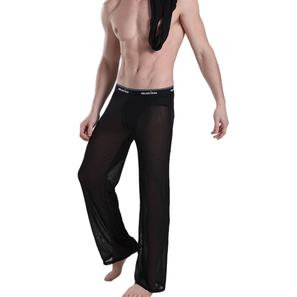 Manview брюки карго сетчатые прозрачные повседневные мужские брюки с нейлоновыми джоггеры мужских брюк M01-6