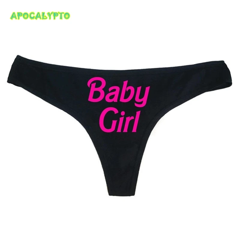 Забавный тренд нижнее белье Танга Yes Daddy женские трусики с буквенным принтом