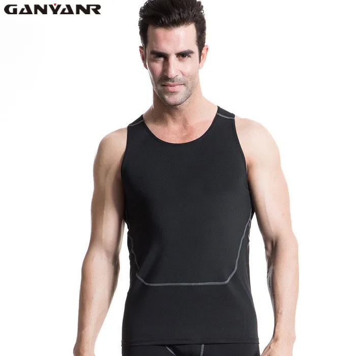 Goedkoop GANYANR Merk Bodybuilding Tank Tops Running Vest Mannen Fitness Crop Top Panty Zweet Atletische Sportkleding Sportschool Mouwloze Singlet