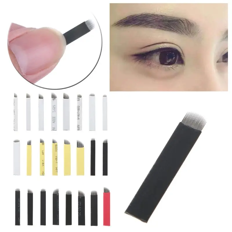 

Semi-Permanent Makeup Microblade Needles Manual Fog Needle Eyebrow Tattoo Easy Coloring Pins Beautician Professional Tool