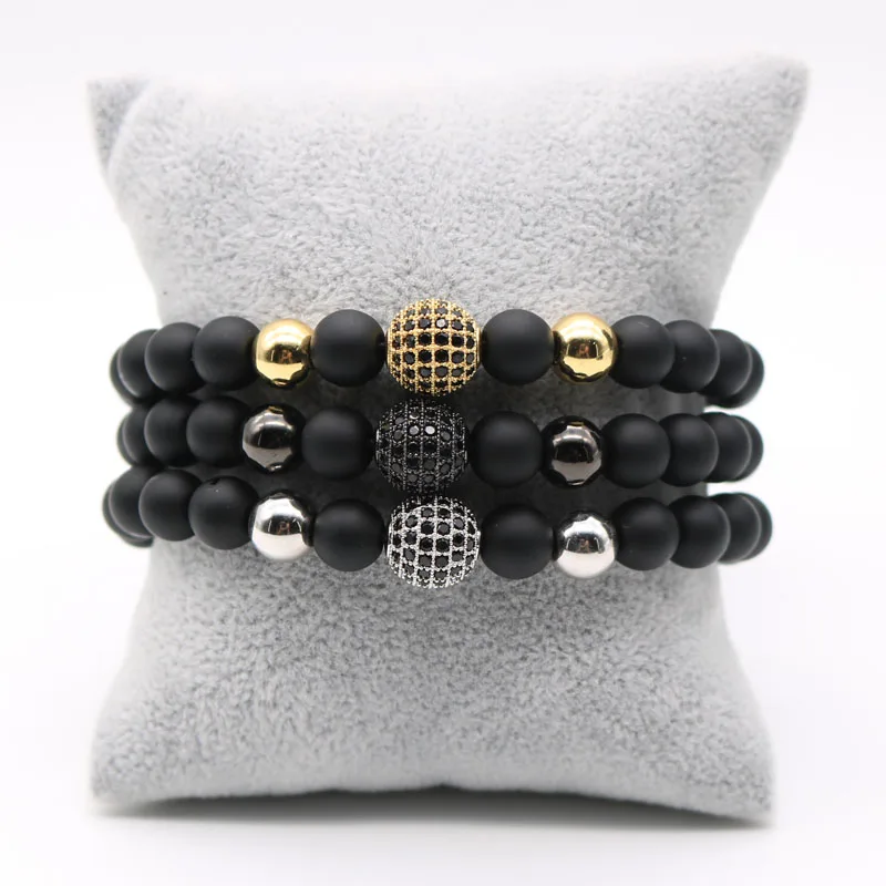 Prix pour 8mm Pave Or Rose Couleur Mâle Disco Boule Noire Cubique zircone Charme Bracelet Mat Pierre Perle Bracelets Pour Hommes Femmes SD-1 Prix pour 8mm Pave Or Rose Couleur Mâle Disco Boule Noire Cubique zircone Charme Bracelet Mat Pierre Perle Bracelets Pour Hommes Femmes SD-1