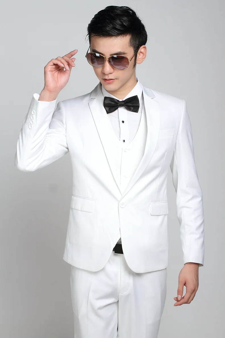 Fashion Brand Groom White Wedding Suits Slim Fit One On Tuxedo Getsubject Aeproduct