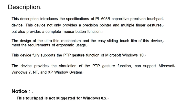 2,4G PL-605 прецизионный ручной Тач-пад поддержка мультитач-пада для имитации функции жестов PTP для Windows 10/7/NT/XP