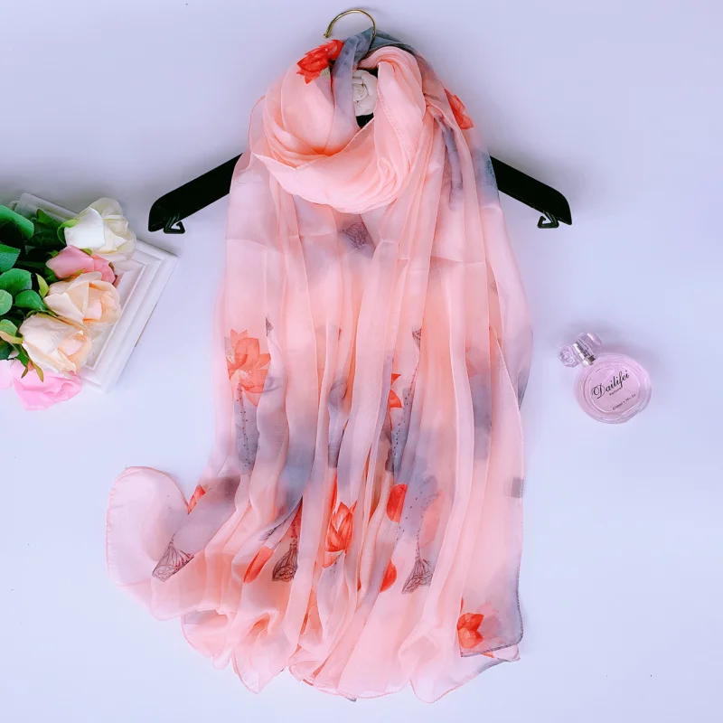 Летние аксессуары парео-шарф для солнцезащитный крем для женщин Открытый платки и палантины Chiff шарфы печати мягкую Большие размеры Бандана Хиджаб