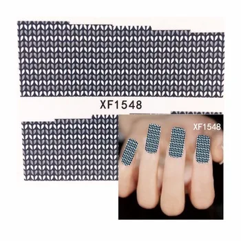 YZWLE 1 Sheet Watermark Nail Stickers Lattice Designs Nail Art Water Transfer Sticker Decals Nails Wraps Decor 1548