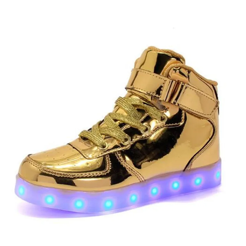  Nuevos zapatos con LED iluminados zapatos de luz de carga USB para niños y niñas zapatillas brillan