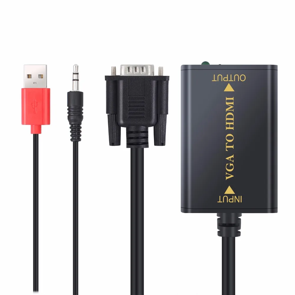 Neoteck 1080P VGA к HDMI адаптер преобразователь с 3 5 мм аудио AV HD ТВ видео кабель VGA2HDMI для