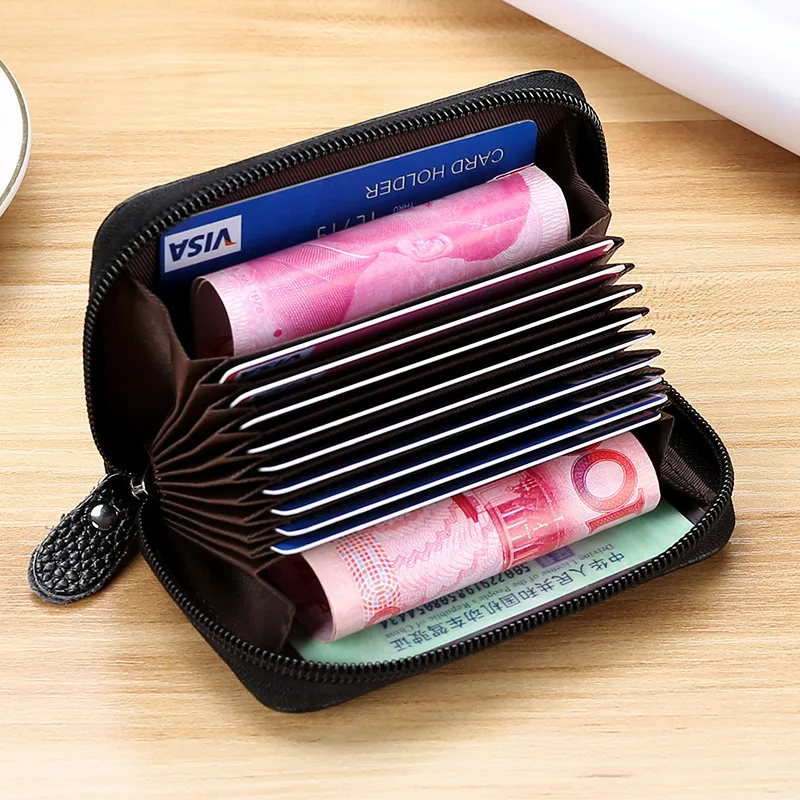 

Vintage Genuine Leather Cowhide Card Holder Women Men Wallet For Credit Card Business Card Holders Organizer Purse Bag