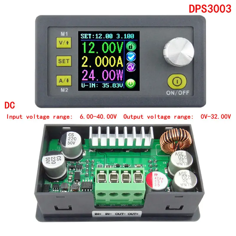 

DPS3003 Constant Voltage Current Step-down Programmable Power Supply Module Digital Voltage Meter Tester LCD Display 6.00-40.00V