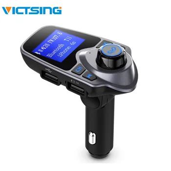 

New 1.44 inch Bluetooth FM Transmitter car kit Dual USB Port TF Card/U Disk Handsfree calls Radio Adapter For iPAD,MP3, Phones