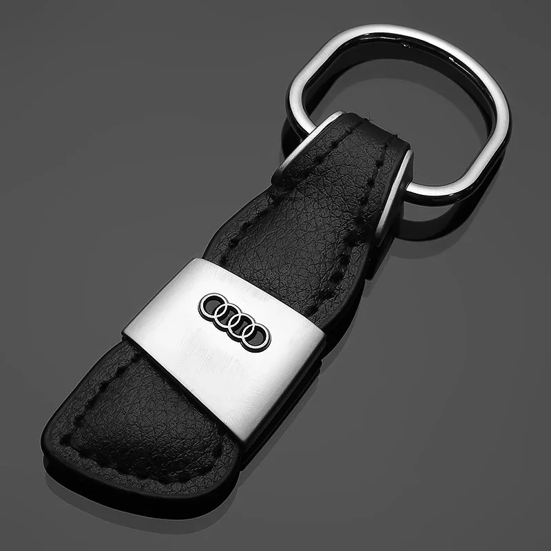 

Genuine Leather AUTO Key Chain,Luxury Premium Cowhide,Car Logo Keyring Keychain Key fob For Audi
