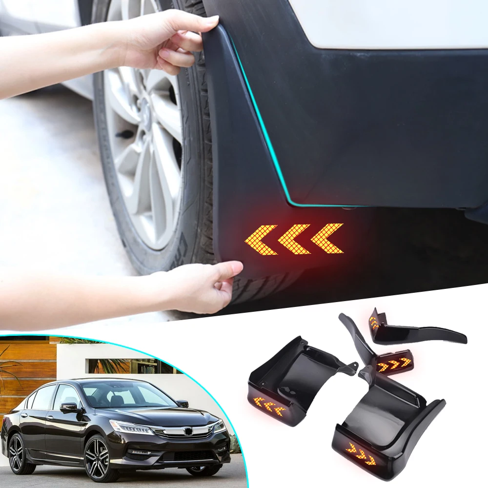 Для Honda/Accord 4 двери 2013- автомобильный крыло вспышки Брызговики безопасности светоотражаПредупреждение Брызговики 4 шт